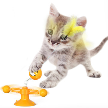 Cross-border new product fun to relieve boredom spring turntable people sucker cat cat stick toy